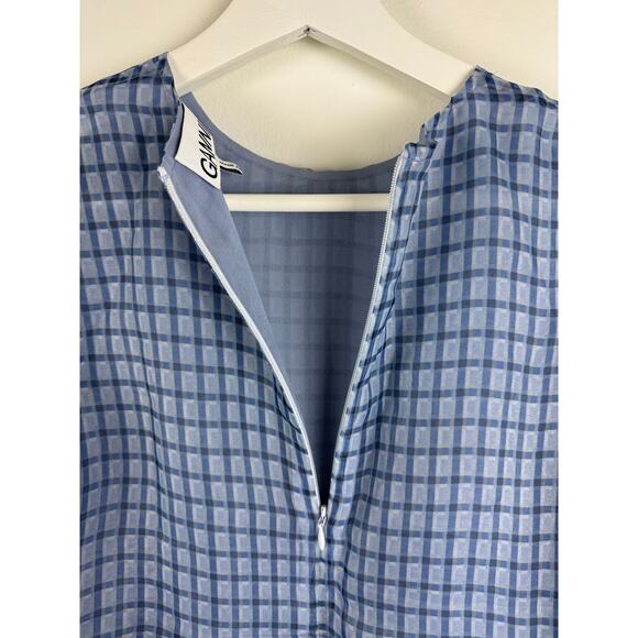 Ganni Check Organza Puff Sleeve Dress - Picture 6 of 8